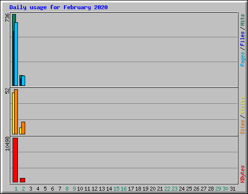 Daily usage for February 2020