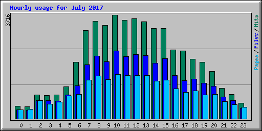 Hourly usage for July 2017