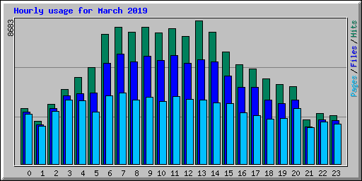 Hourly usage for March 2019