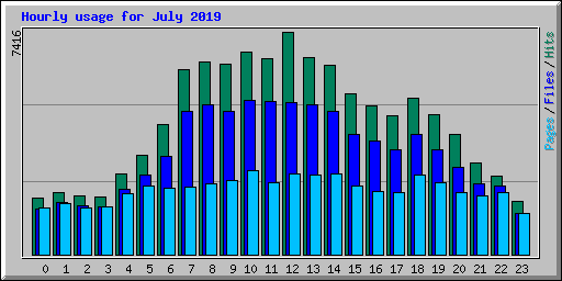 Hourly usage for July 2019