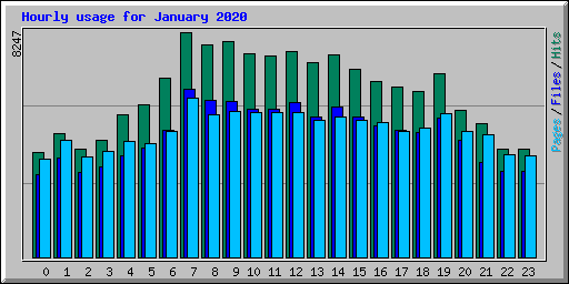 Hourly usage for January 2020